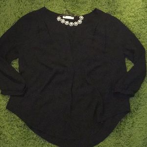 Lush Blouse 3/4 Sleeve Black